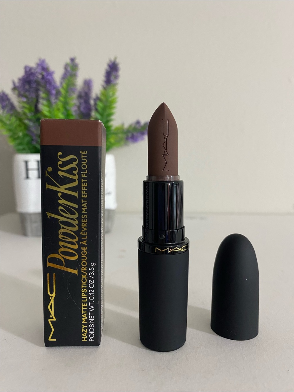 900 Chestnut ~ MAC PowderKiss Hazy Matte Lipstick, 0.12 OZ / 3.5 g, New